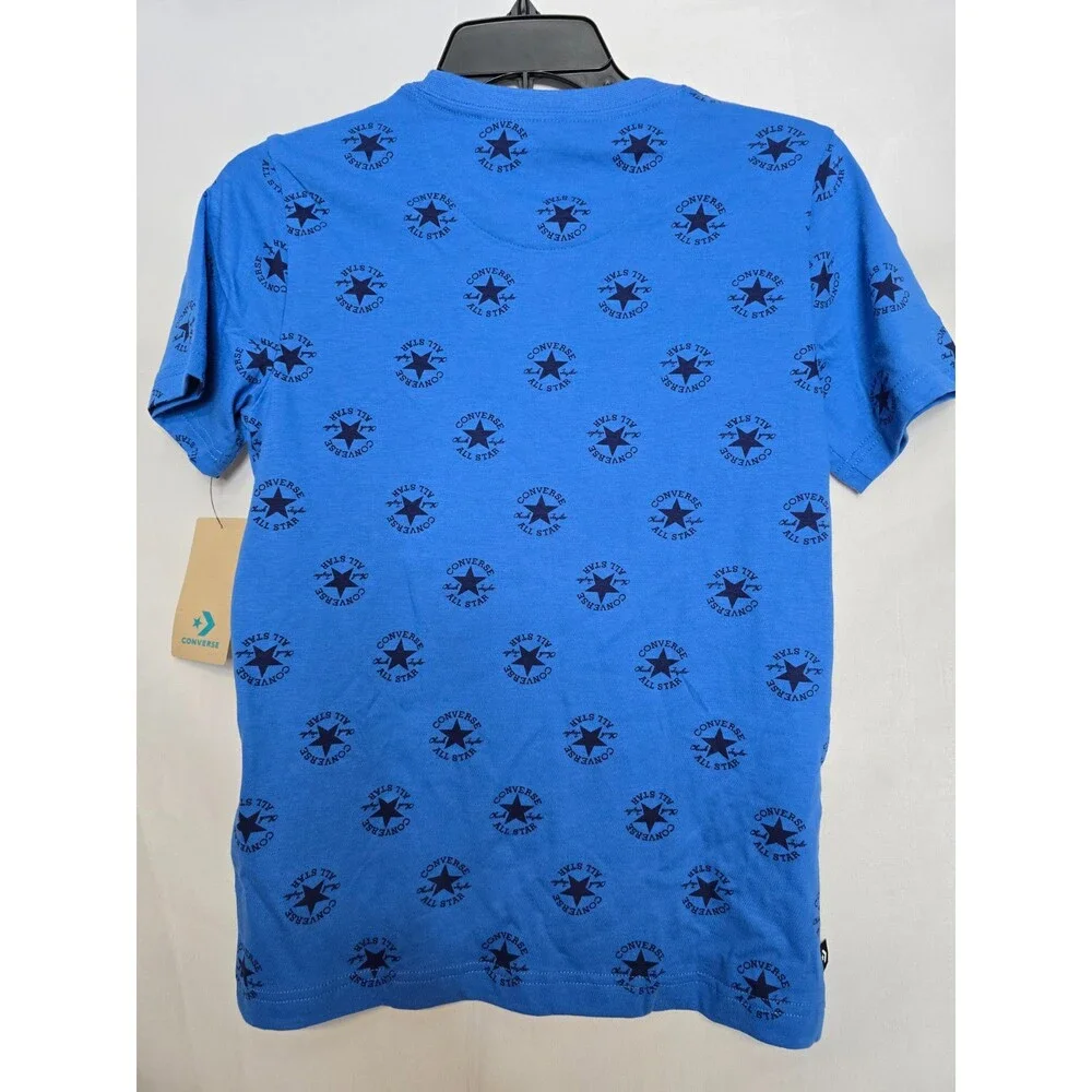 NWT Converse Renew Boys Blue Slushy All Star Logo Graphic T-Shirt Size M